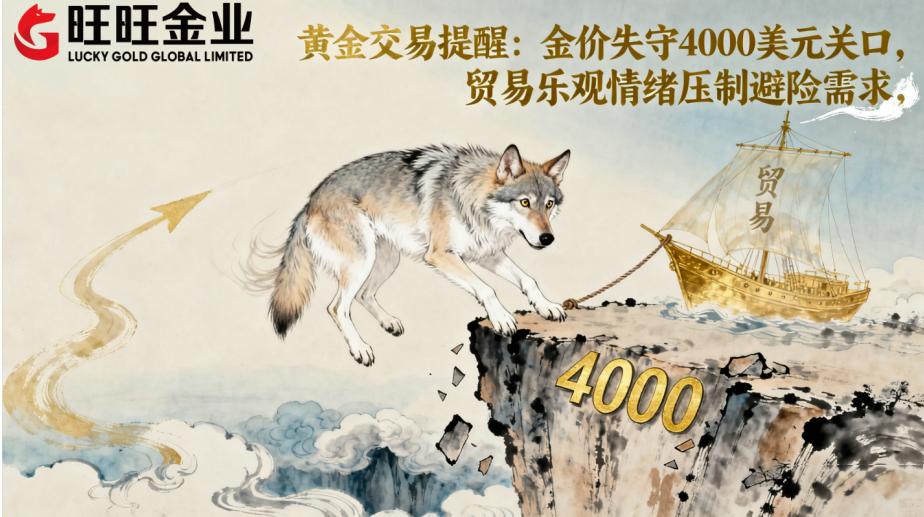 今日金价:持续下滑，金价失守4000美元关口