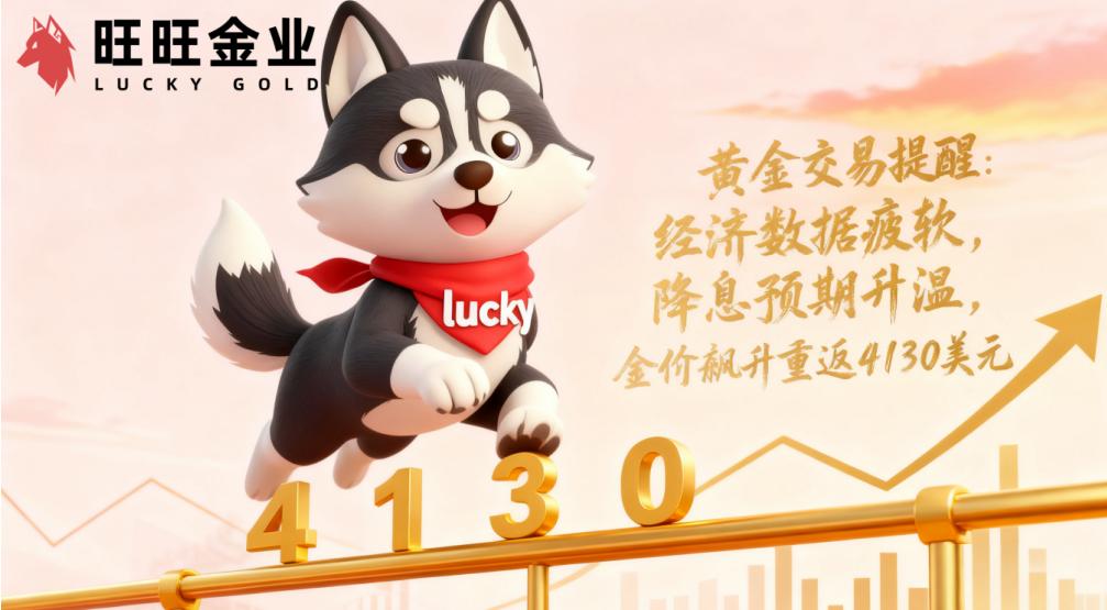 黄金交易提醒:经济数据疲软,降息预期升温,金价飙升重返4130美元