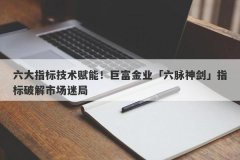 六大指标技术赋能！巨富金业「六脉神剑」指标破解市场迷局