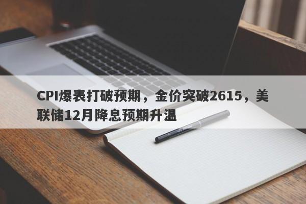 CPI爆表打破预期，金价突破2615，美联储12月降息预期升温