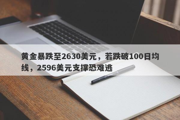 黄金暴跌至2630美元，若跌破100日均线，2596美元支撑恐难逃